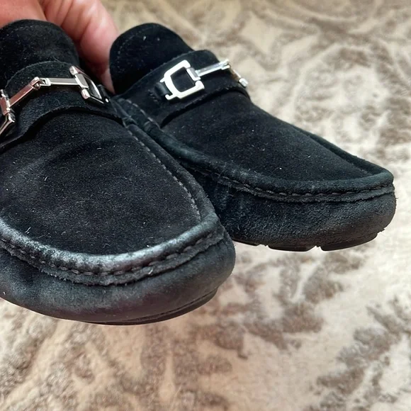 Gucci black Suede Driver loafers size 8